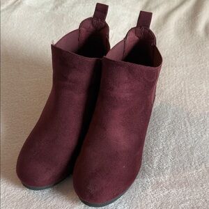 Maurices Deep Burgundy Ankle Booties